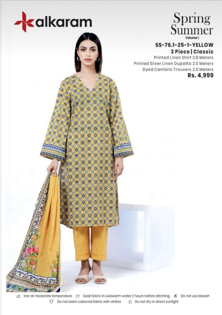 ALKARAM Printed 3 Pc