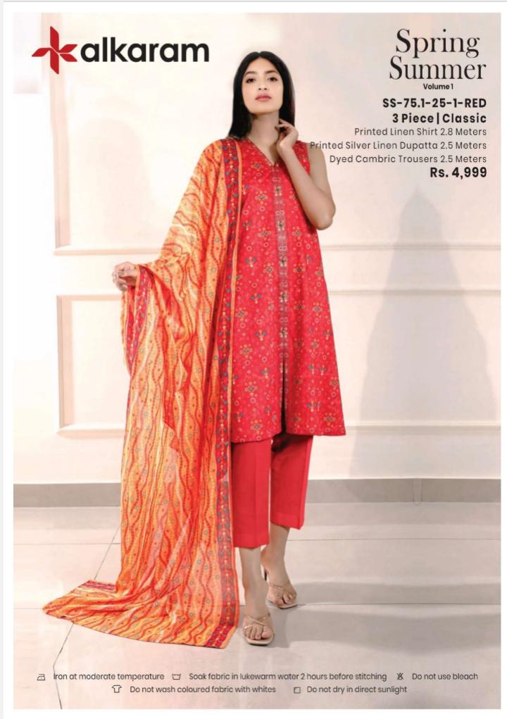 ALKARAM Printed 3 Pc