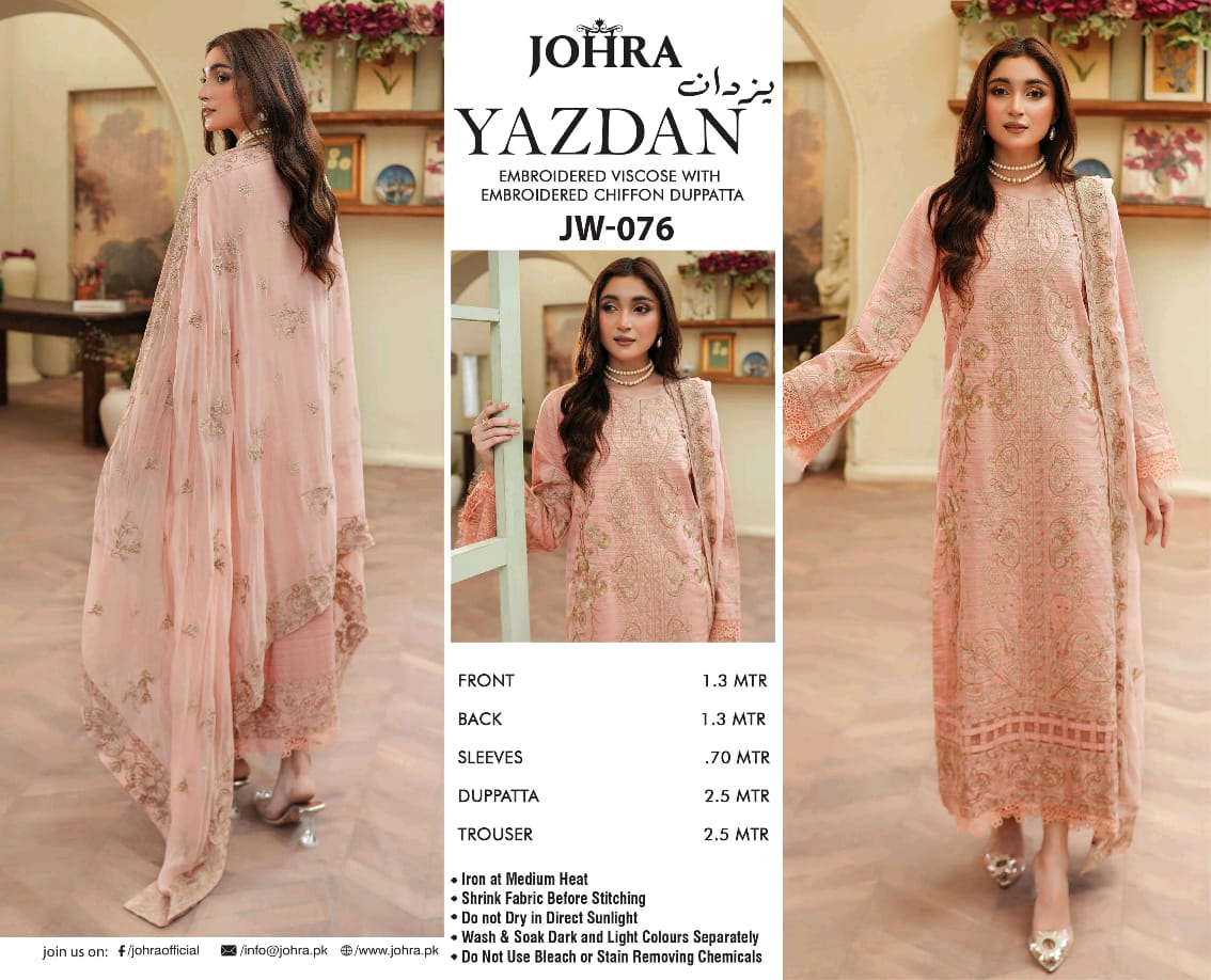 JOHRA Embroidered 3 Piece