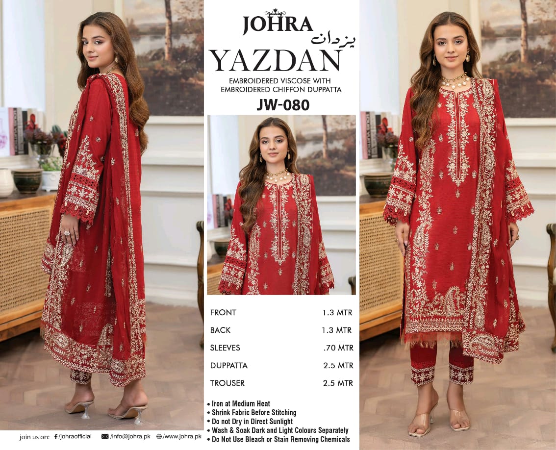 JOHRA Embroidered 3 Piece